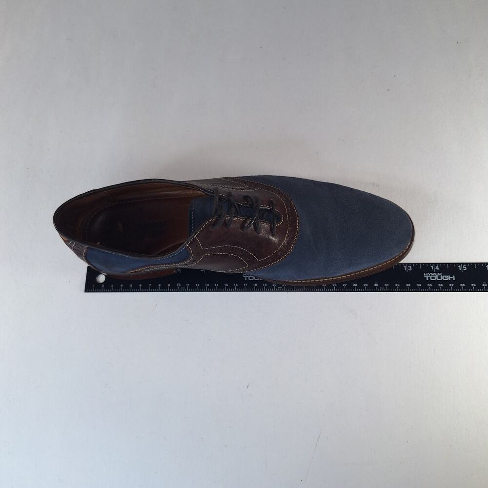 Johnston & Murphy Men's Oxford Dress Shoes 12M Brown Blue Suede Wingtip Brogue - Picture 12 of 12